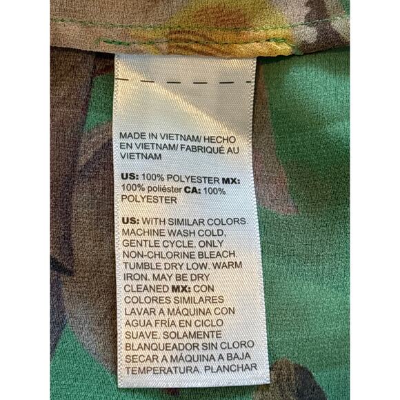 Chico's Blouse Top Women's Size XL Green Floral Sheer Preppy Casual Office - Picture 4 of 10